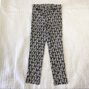 Emaline White/Black Slim Stretch Pants ZIP Pocket